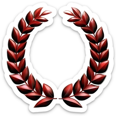 Red and black laurel wreath sticker