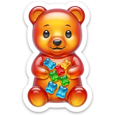 Gummy bear melting sticker