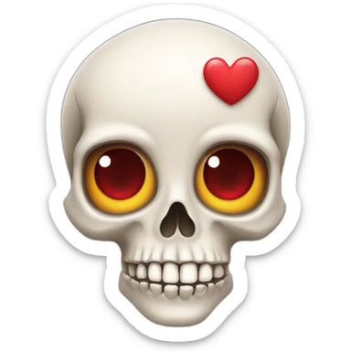 skull with heart eyes sticker