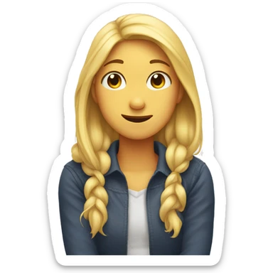 Girl jokingly grabbing her neck  sticker