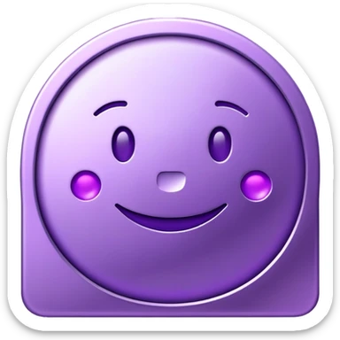 Purple token or coin with a capital letter T and a smiling face sticker
