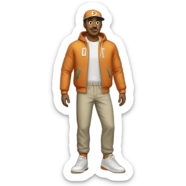 Retro sport clothes for white men sticker