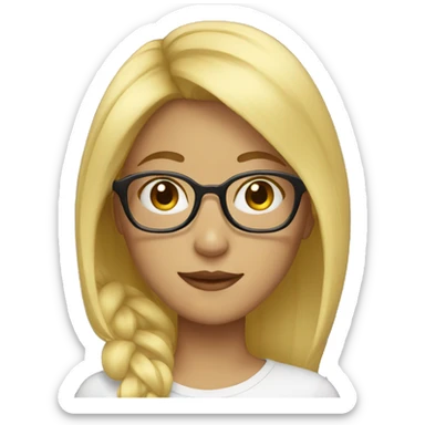 blond girl with glasses sticker