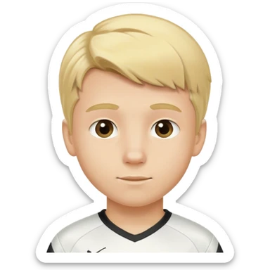 Cute blonde hair soccer boy sticker