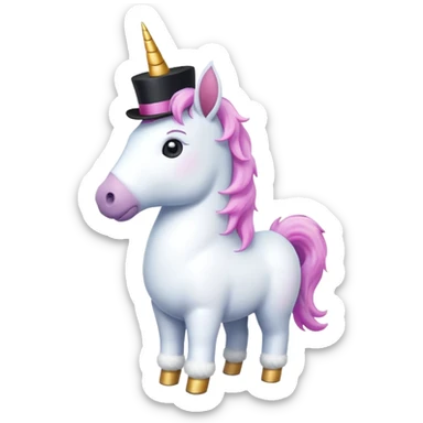 Unicorn with a top hot  sticker