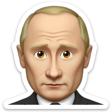 Vladimir Putin with imp horns sticker