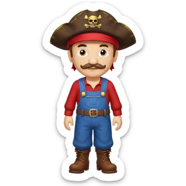 Create the Mario character.The luf from the anime anpice sticker