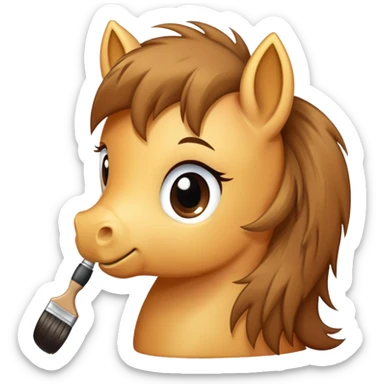 pony being brushed sticker