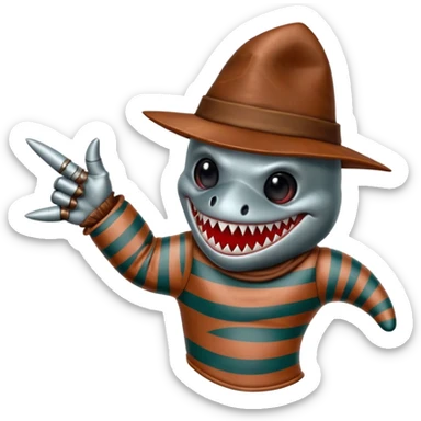 Freddy Krueger shark finger glove sticker