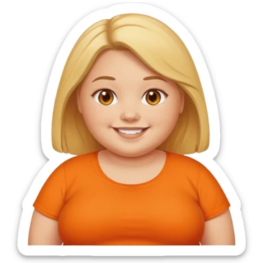 fat girl with orange shirt sticker