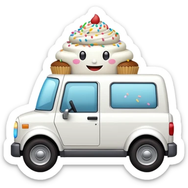 Happy cupcake was driving a Cybertruck sticker