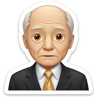 old man in suit with Necktie sticker