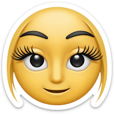 A 2d standard eyelash to hide passwords emoji sticker
