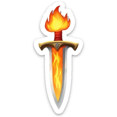 Flaming sword sticker