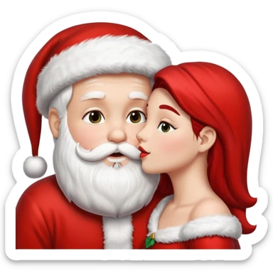 mommy kissing santa clause  sticker