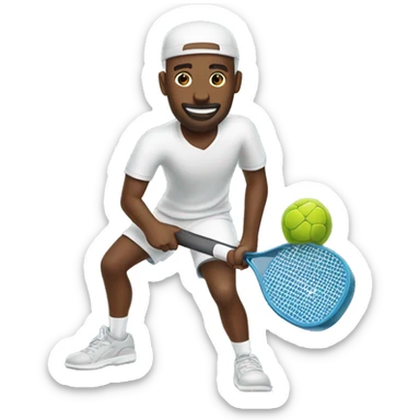 Black man playing pickleball  sticker