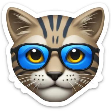 blue wildcat with sunglasses sticker