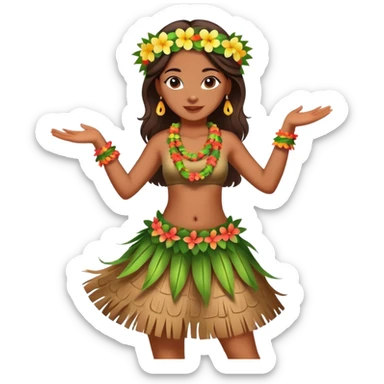 Beautiful Hawaiian girl dancing hula sticker