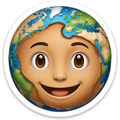 Planet earth emoji face on the office  sticker