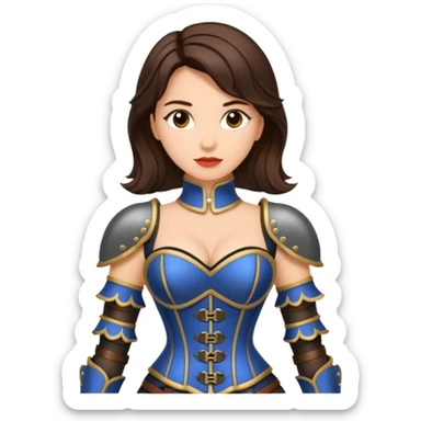 brunette woman with corset armour sticker