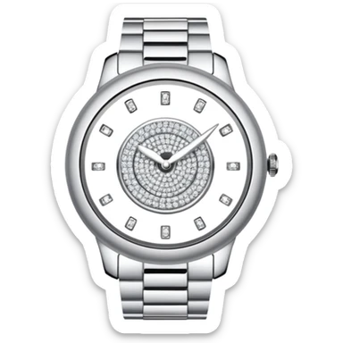 Crie um relógio de pulso prateado cravejado de diamantes brilhantes sticker