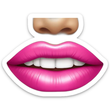 Pink lips, vision pro weared woman sticker