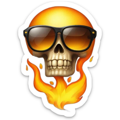 COOL FLAMING SKULL WITH SUNGLASSSES sticker