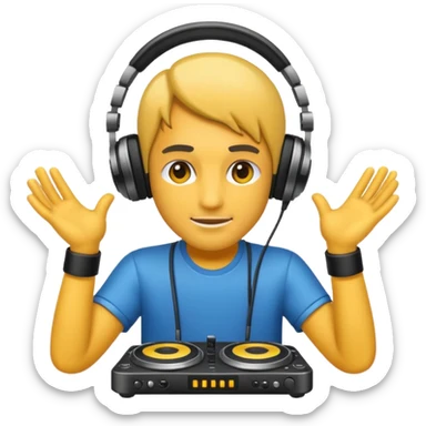 DJ with headphones sticker