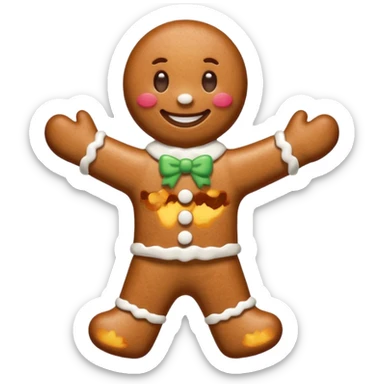 Omino di pan di zenzero con solo glassa bianca  sticker