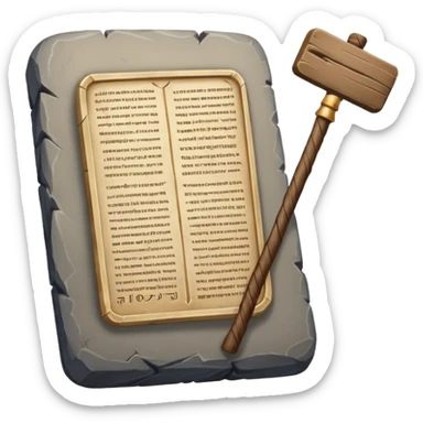 Ten commandments tablets and staff simplify sticker