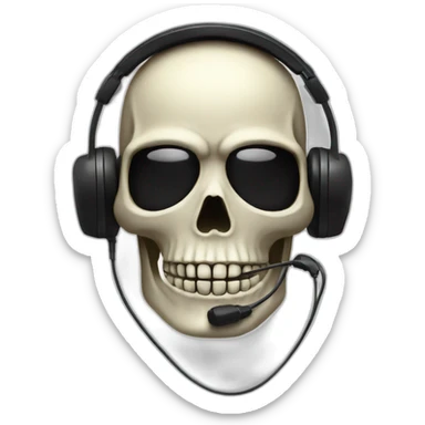 Military Skeleton mask with a long black mask underneath it and headset with a microphone sticker