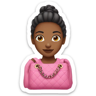 Girl wearing pink chanel bag sticker
