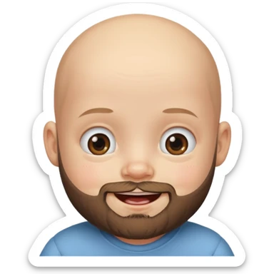 bearded bald baby sticker