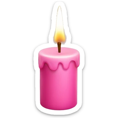 pink candle with berries sticker