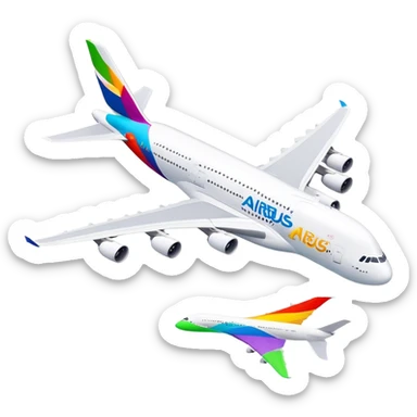 Airbus A380 - Airbus (Model Year: 2021) (Iconic colour: White with colorful tail) sticker