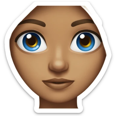 Chica hermosa y castaña ojos azules sticker