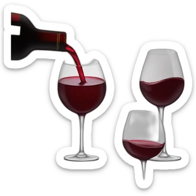 Red wine pouring into wine glass sticker