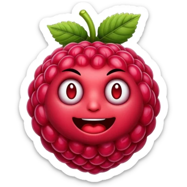 An evil raspberry  sticker