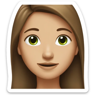 Tall girl with Brown long Hair and green eyes sticker