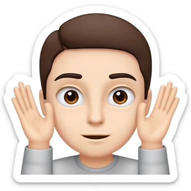 Mischievous eyebrow down and hands up like it’s about to tickle someone  sticker