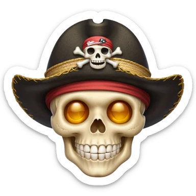 Skull strawhat crew  pirate emoji sticker