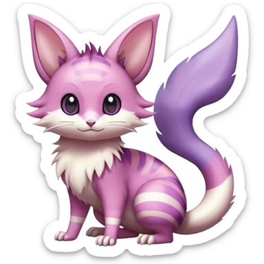 Shiny Furret-Espeon-Skitty-Delcatty-Furret-Noibat-Noivern-Hybrid (Full body) sticker