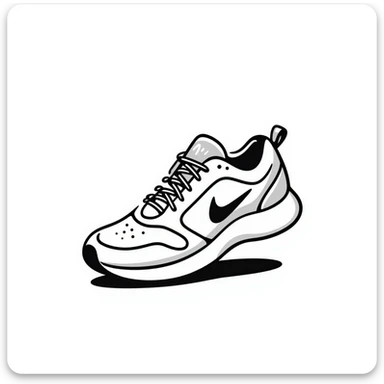 Running shoe sneaker with laces sticker