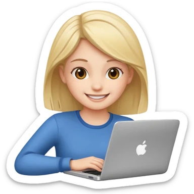 girl use laptop sticker