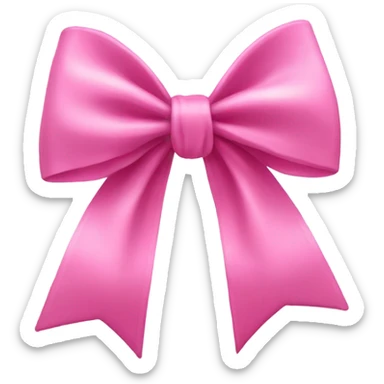 Pink heart bow sticker