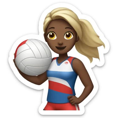 Girl playing volleyball sticker
