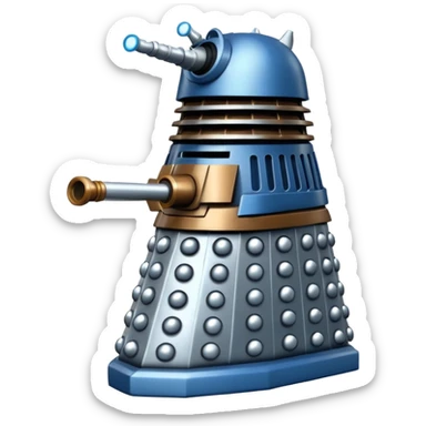 dalek silver and blue and bronze sticker