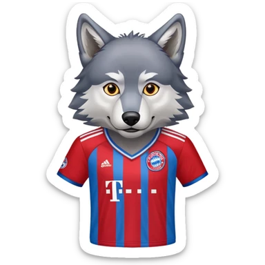 Wolf trägt ein fc Bayern München Trikot  sticker