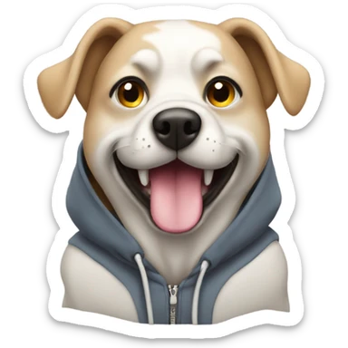 Dog wereing hoodie sticker