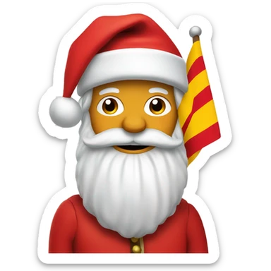 santa claus with a catalonia flag sticker
